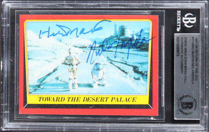 Star Wars (2) Narita & Krepela Signed 1983 Return Of The Jedi #11 Card BAS Slab