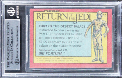 Star Wars (2) Narita & Krepela Signed 1983 Return Of The Jedi #11 Card BAS Slab