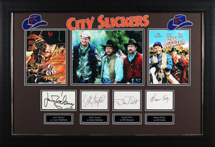City Slickers (4) Crystal, Palance, Kirby & Stern Signed Framed Display BAS LOA