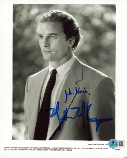 Matthew McConaughey A Time to Kill "J.K. Livin" Signed 8x10 Photo BAS #BR38955