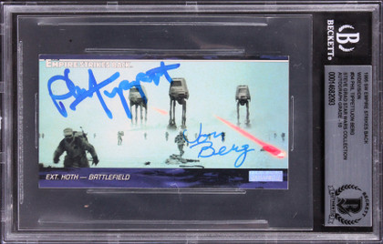 Star Wars (2) Tippet, Berg Signed 1995 ESB Widevision #34 Card Auto 10! BAS Slab