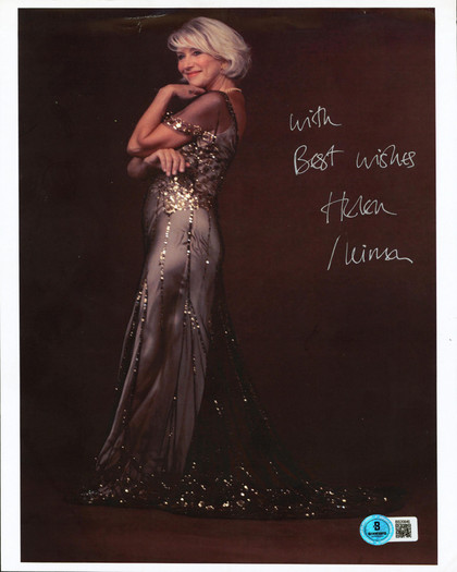 Helen Mirren Red "With Best Wishes" Authentic Signed 8.25x12 Photo BAS #BS20846