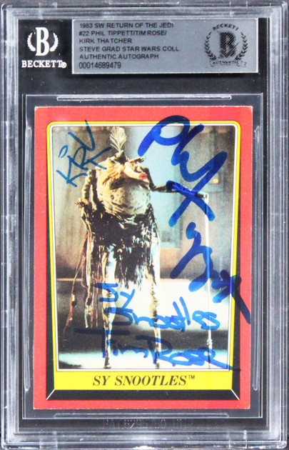 Star Wars (3) Tippett, Rose & Thatcher Signed 1983 SW ROTJ #22 Card BAS Slabbed