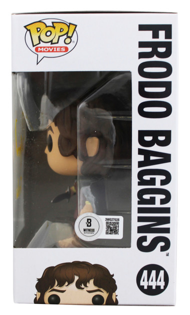 Elijah Wood LOTR "Frodo" Signed #444 Funko Pop Figure w/ Yellow Sig BAS Witness