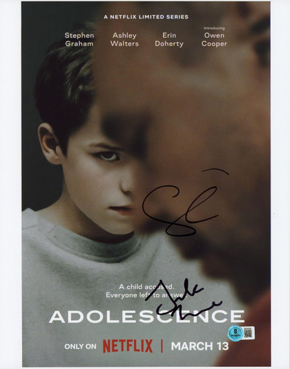 Stephen Graham & Jack Thorne Adolescence Signed 11x14 Vertical Photo BAS BS78206