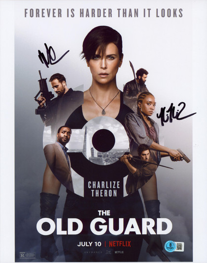 Marwan Kenzari & Kiki Layne The Old Guard Signed 11x14 Photo BAS #BS40952