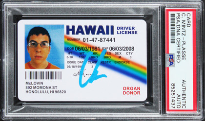 Christopher Mintz-Plasse Superbad Signed McLovin Replica Driver License PSA Slab