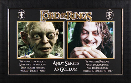 Andy Serkis Lord of the Rings Signed 8x10 Framed Gollum Photo BAS #BH32020