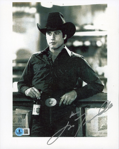 John Travolta Urban Cowboy Authentic Signed 8.5x11 Vertical Photo BAS #BS40965