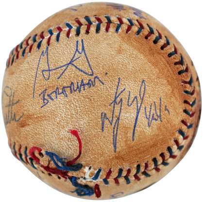 Sandlot (8) Guiry, Leopardi, Renna +5 Signed Chewed Baseball w/ Character BAS