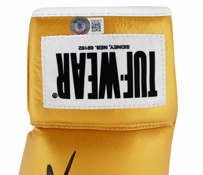 Sylvester Stallone Rocky Signed Gold Tuf-Wear Boxing Glove BAS #AD64871