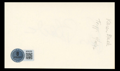 Karen Black Airport 1975 94 Authentic Signed 3x5 Index Card BAS #BT01232