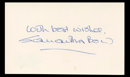 Samantha Bond James Bond "With Best Wishes" Signed 3x5 Index Card BAS #BT02476