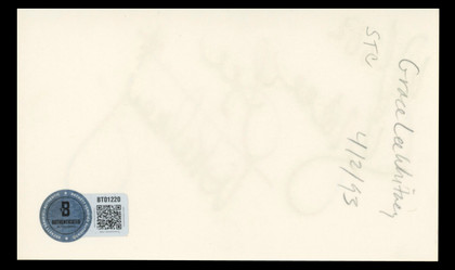 Grace Lee Whitney Star Trek Authentic Signed 3x5 Index Card BAS #BT01220