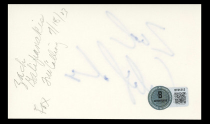Zach Galifianakis The Hangover Authentic Signed 3x5 Index Card BAS #BT01212