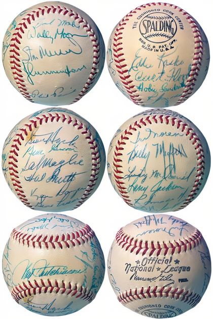 1958 St. Louis Cardinals Team Signed National League (Giles) Baseball 22 Sigs Jsa Loa Stan Musial/Curt Flood/Ken Boyer/Stan Hack