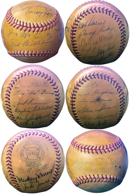 1948 Boston Red Sox Team Signed Reach Roal Baseball 23 Sig Walley Moses/Babe Martin/Dom Di Maggio/Bill Goodman/Stan Spence– Coa