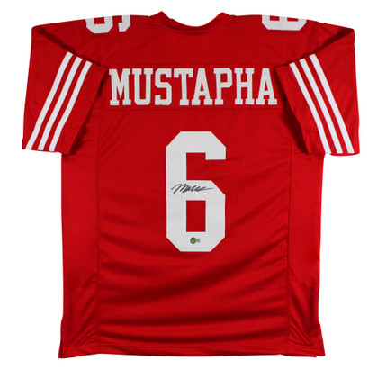 Malik Mustapha Authentic Signed Red Pro Style Jersey Autographed BAS