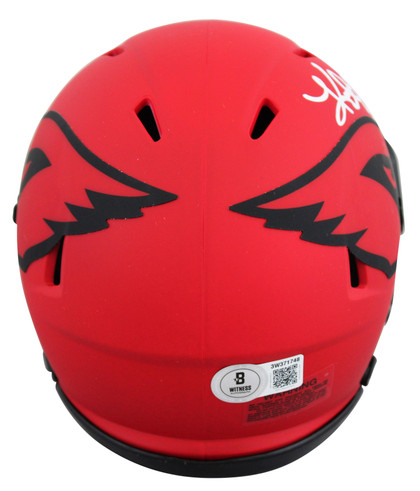 Cardinals Kurt Warner Signed Rave Speed Mini Helmet W/ Case BAS Witnessed 2