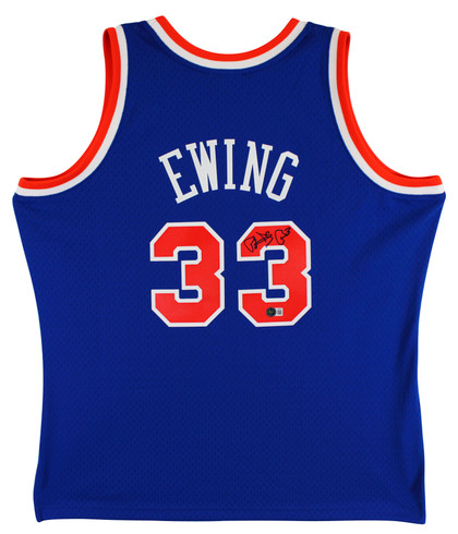 Knicks Patrick Ewing Authentic Signed Blue 1991-92 M&N Jersey BAS Witnessed