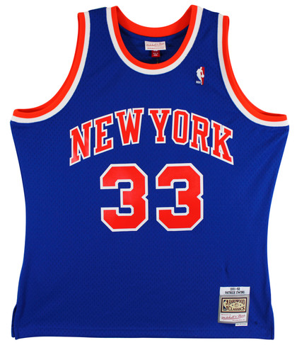 Knicks Patrick Ewing Authentic Signed Blue 1991-92 M&N Jersey BAS Witnessed