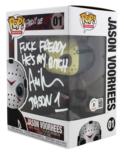 Ari Lehman F' Freddy He's My B**** Signed Funko Pop Vinyl Figure White Sig BAS
