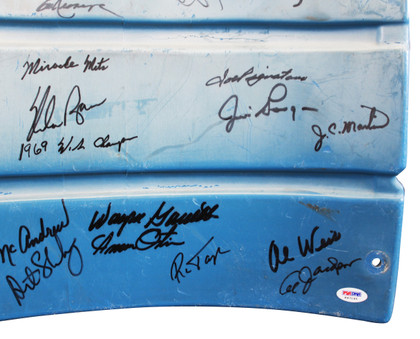1969 Mets (23) Ryan, Berra, Seaver, Koosman +19 Signed Seatback BAS #AE13780