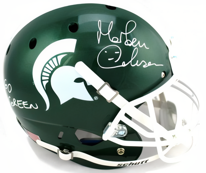 Morten Anderson Signed Michigan State Spartans Schutt Full Size Replica Helmet Go Green  Radtke Hologram