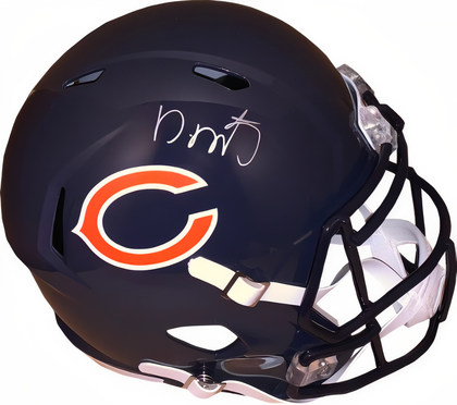David Montgomery Signed Chicago Bears Riddell Fs Speed Rep Helmet  Jsa Witnessed Hologram