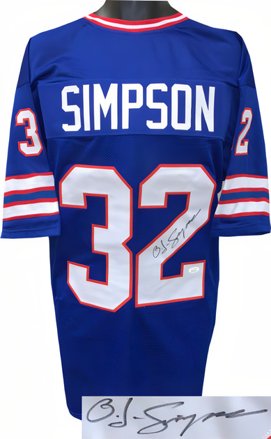 Oj/O.J. Simpson Signed Blue Tb Custom Stitched Pro Style Football Jersey Xl  Jsa Witnessed