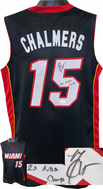Mario Chalmers Signed Miami Black Custom Stitched Pro Style Basketball Jersey 2 X Nba Champ  Jsa Witnessed #Wit319838