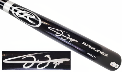 Frank Thomas Signed Rawlings Adirondack Black Pro Model Bat #35  Beckett Witnessed (White Sox/Blue Jays)