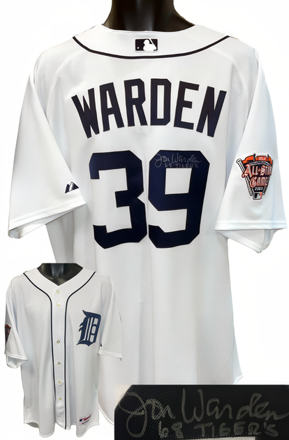 Jon Warden Signed Detroit Tigers Ofc Mlb Majestic Authentic White Jersey #39. ’68 Tigers (Size 54)– Coa