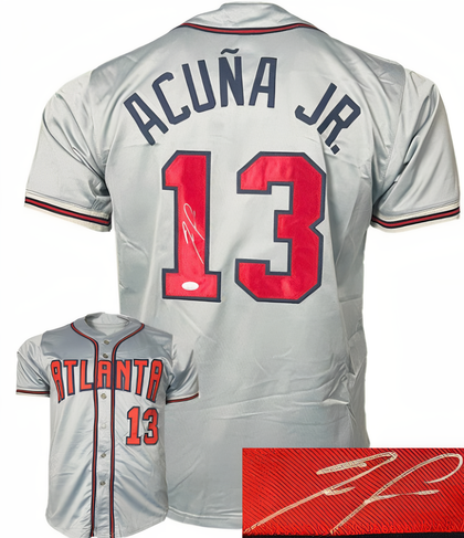 Ronald Acuna Jr. Signed Atlanta Gray Prostyle Jersey  Jsa Witnessed