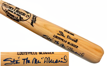Stan Musial “The Man” Signed Louisville Slugger Engraved Player Model 125 Natural Bat  Beckett/Hof