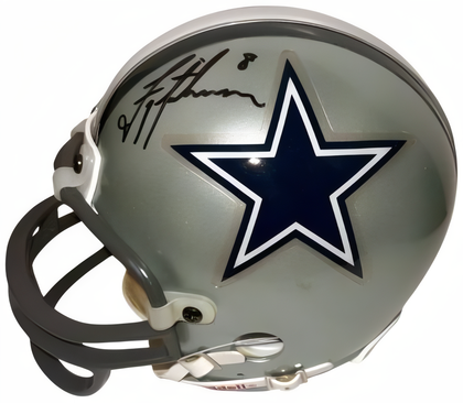 Troy Aikman Signed Dallas Cowboys Riddell Rep Mini Helmet #8 Minor Wear  Upper Deck Hologram
