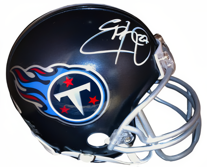 Eddie George Signed Tennessee Titans Riddell Navy Vsr4 Mini Helmet #27  Beckett Witnessed