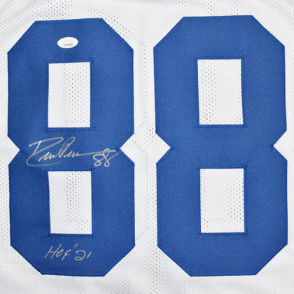 Drew Pearson Signed HOF 21 Inscription Dallas White Football Jersey (JSA)