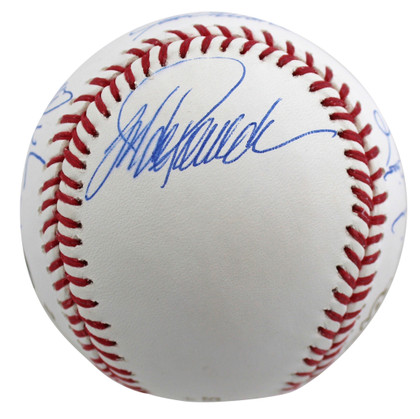 2009 Yankees (9) Jeter Rivera Posada Signed 2009 WS Logo Oml Baseball Steiner 1 Version 1