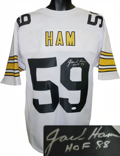 Jack Ham Signed White Tb Custom Stitched Pro Style Football Jersey Hof 88 Xl  Jsa Hologram