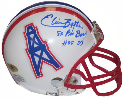 Elvin Bethea Signed Houston Oilers Tb Replica Mini Helmet Dual 8 X Pro Bowl & Hof 2003