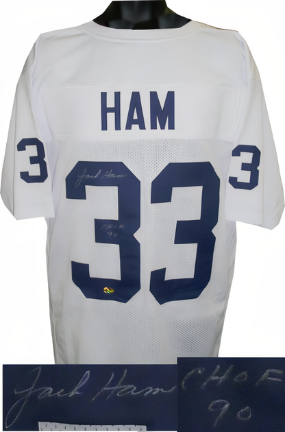 Jack Ham Signed White Tb Custom Stitched Football Jersey Chof 90 Xl