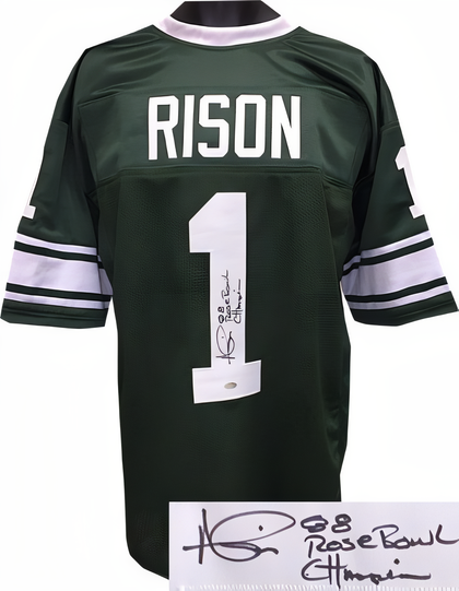 Andre Rison Signed Green Tb Custom Stitched Jersey 88 Rose Bowl Champion Xl