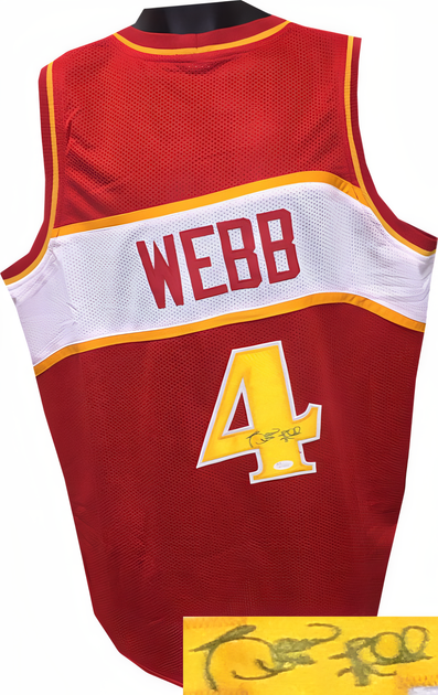 Spud Webb Signed Red Tb Custom Stitched Pro Basketball Jersey Xl  Jsa Hologram