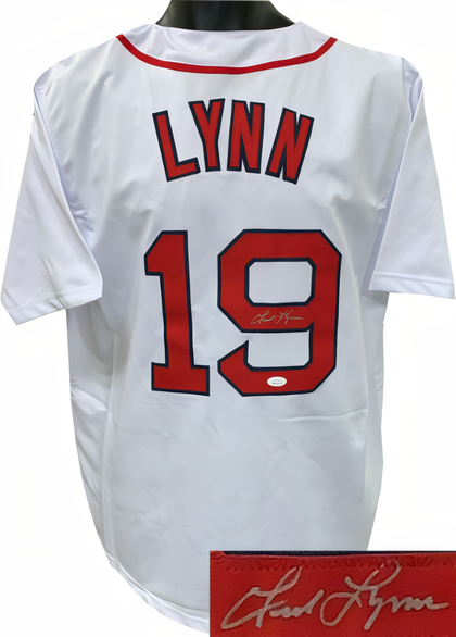 Fred Lynn Signed White Tb Custom Stitched Baseball Jersey Xl  Jsa Witnessed Hologram