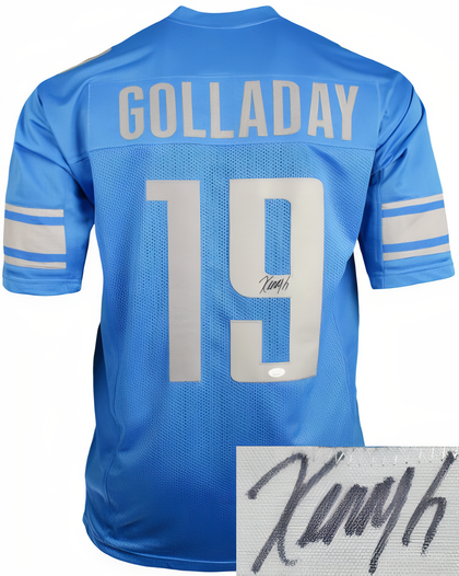 Kenny Golladay Signed Blue Custom Stitched Pro Style Football Jersey #19  Jsa Witnessed