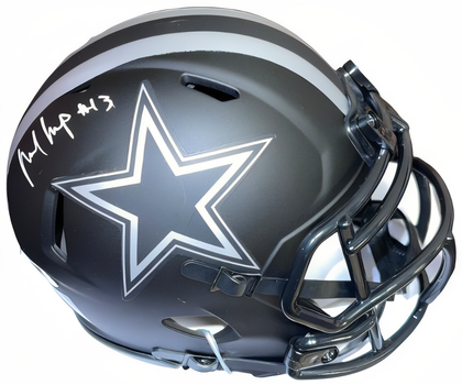 Michael Gallup Signed Dallas Cowboys Riddell Speed Eclipse Mini Helmet #13  Jsa #Nn43554