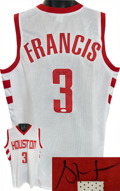 Steve Francis Signed Houston White Custom Stitched Pro Basketball Jersey Xl  Jsa Witnessed