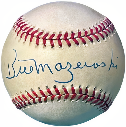 Bill Mazeroski Signed Official Rawlings Ronl National League Baseball Minor Tone  Coa (Pirates/Hof/10 Xas/8 Xgg)