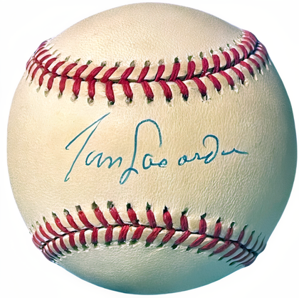 Tom/Tommy Lasorda Signed Official Rawlings Ronl National League Baseball Toned  Coa (Dodgers/Hof/2 X Ws Champs/2 X Mrg Yr)